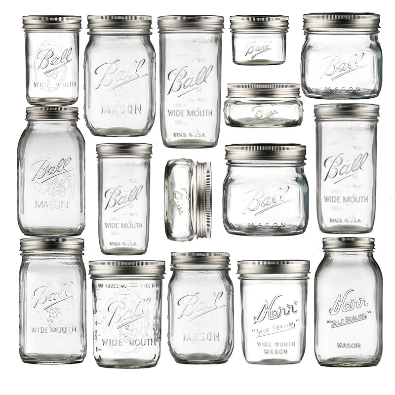 Ball Mason Jar 美式梅森杯复古玻璃瓶隔夜燕麦杯密封厨房储物罐
