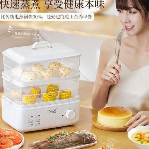电蒸锅家用一体多功能双层三层大容量电蒸笼蒸锅电蒸箱迷你早餐