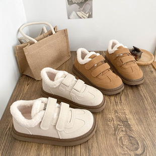 魔术贴加绒板鞋 女鞋 棉鞋 乳胶鞋 保暖面包鞋 垫 冬季 LZ6035 2024新款