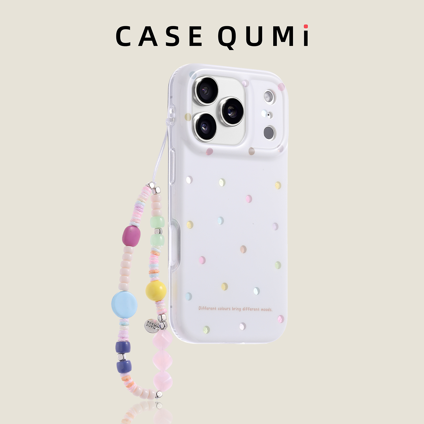 白底满屏彩波点带挂绳适用苹果17手机壳新款iphone17套苹果17promax全包17pro防摔苹果16硅胶15外壳14爆款13