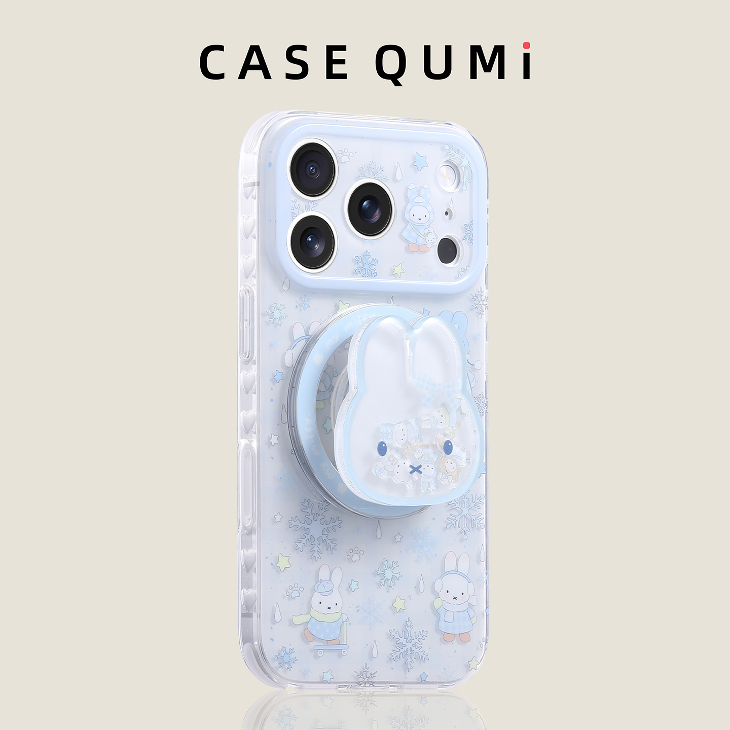 蓝雪花米菲兔磁吸支架适用苹果17手机壳新款iphone17套苹果17promax全包17pro防摔苹果16硅胶15外壳14超火13