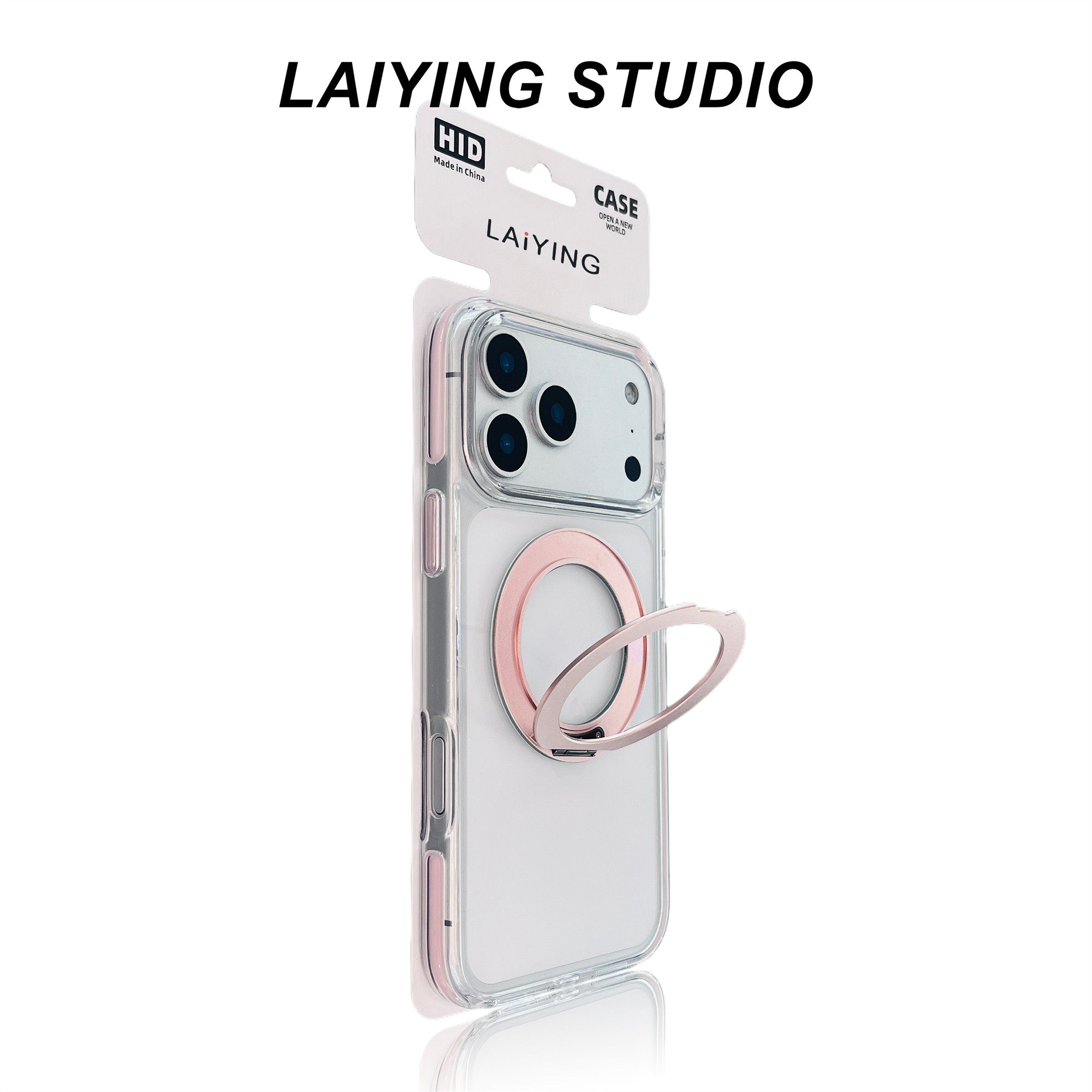 屈迷QUMI粉色高透磁吸支架适用苹果17promax手机壳新款iphone17pro套苹果16全包15防摔14硅胶13外壳12简约Pro