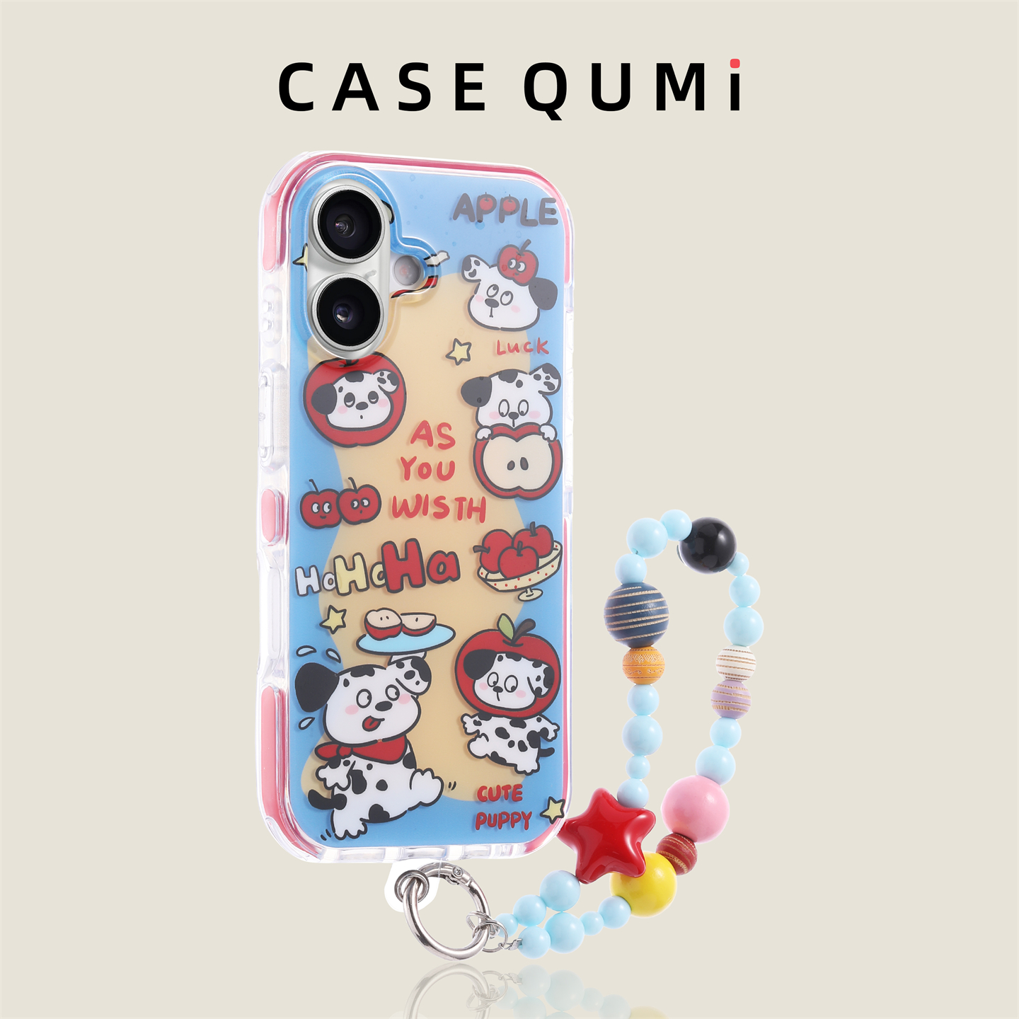 围边黄底苹果斑点狗带挂绳适用苹果17手机壳新款iphone17套苹果17promax全包17防摔苹果16硅胶15外壳14爆款13