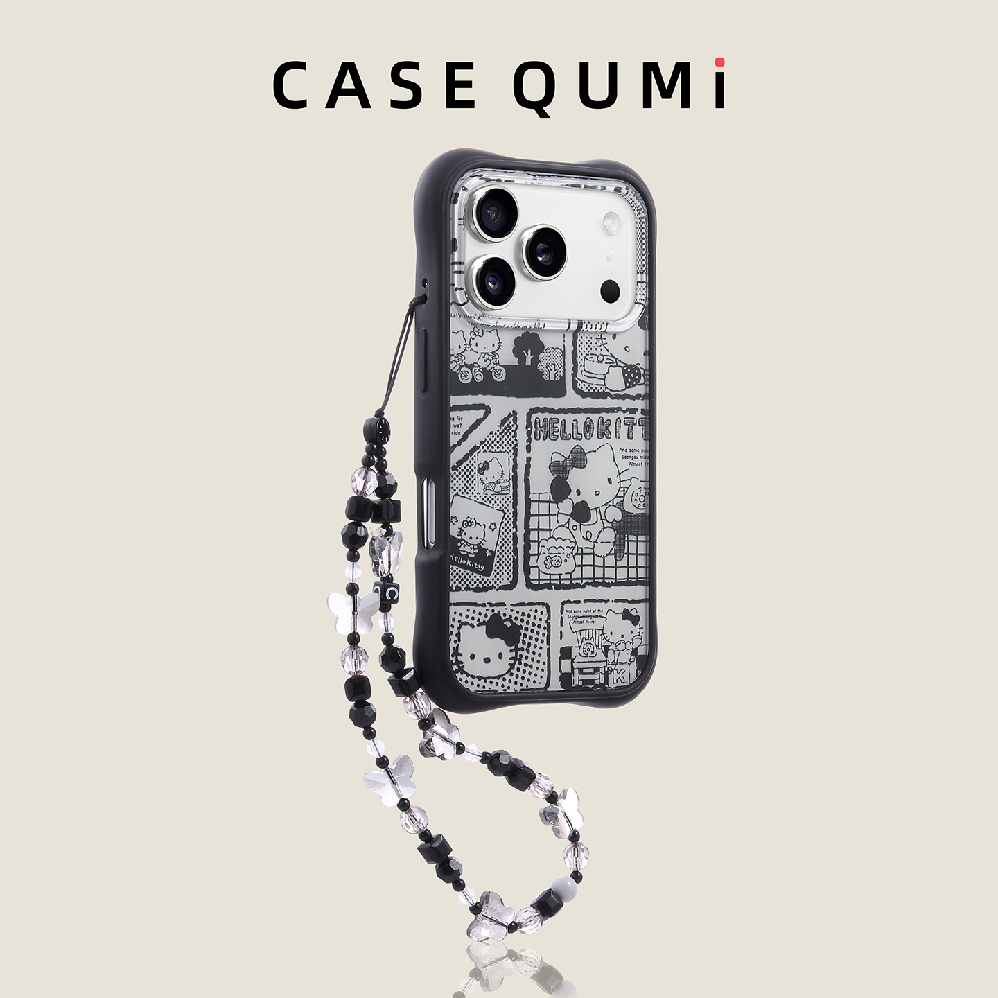 黑框电话骑车KT带挂绳适用苹果17手机壳新款iphone17套苹果17promax全包17pro防摔苹果16硅胶15外壳14超火13