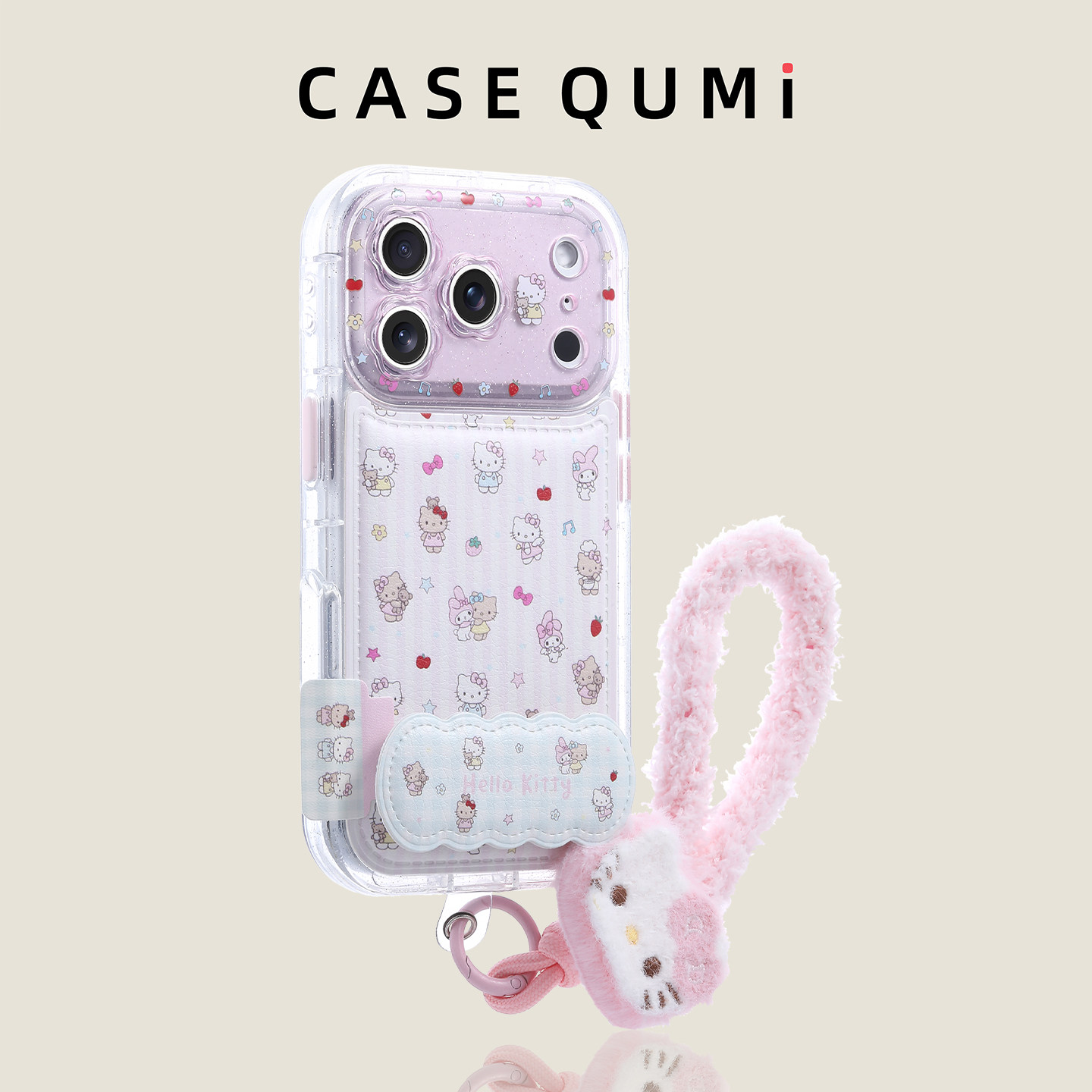 花镜粉条纹KT米菲兔带挂绳适用苹果17手机壳新款iphone17套苹果17promax全包17pro防摔苹果16硅胶15外壳14pro,3C数码配件,手机保护套/壳,淘宝优惠券,粉丝福利购,淘宝优惠卷