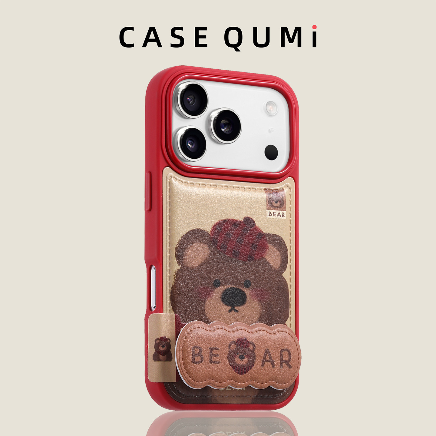 红框围巾小熊折叠支架适用苹果17promax手机壳新款苹果17套iphone17全包苹果17pro防摔16硅胶15外壳14超火13