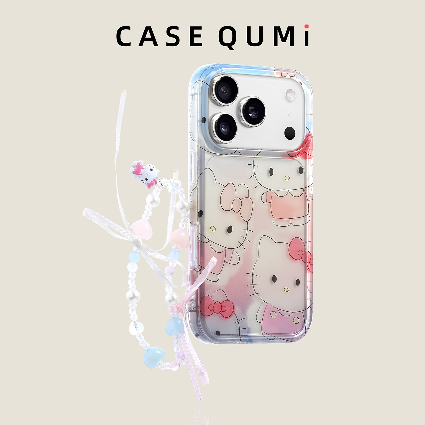 透彩蝴蝶结KT猫带挂绳适用苹果17手机壳新款iphone17套苹果17promax全包17pro防摔苹果16硅胶15外壳14超火13