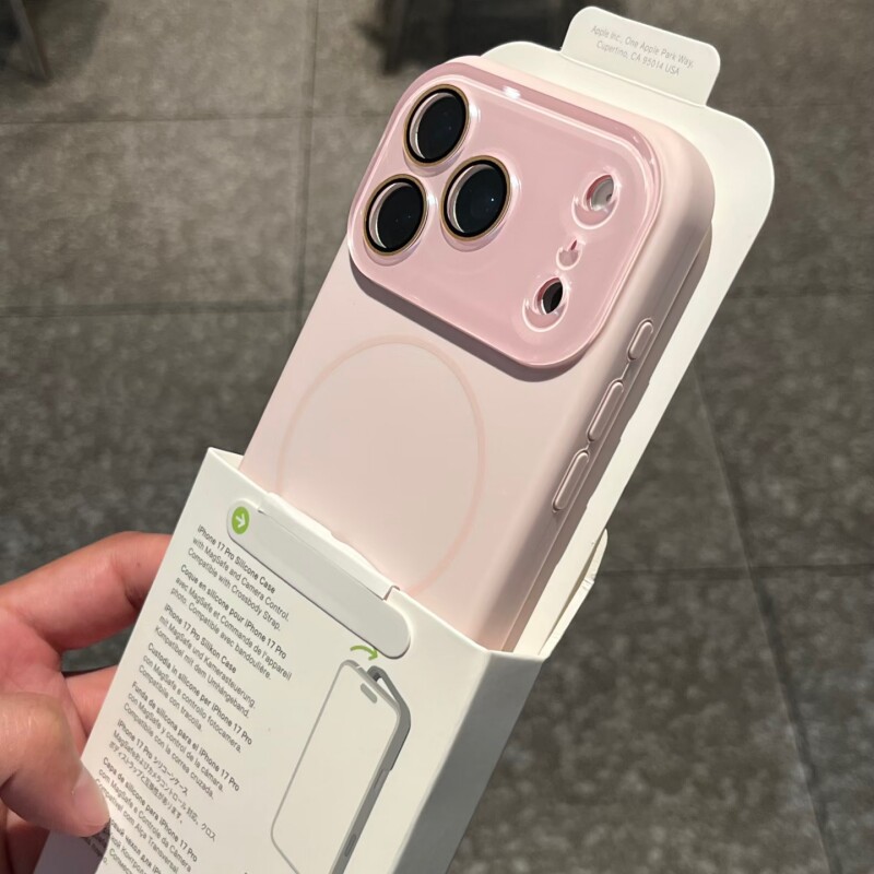 屈迷QUMI粉白色液态硅胶视窗磁吸适用苹果17promax手机壳新款iphone18pro套苹果17全包16防摔15硅胶14外壳13图片