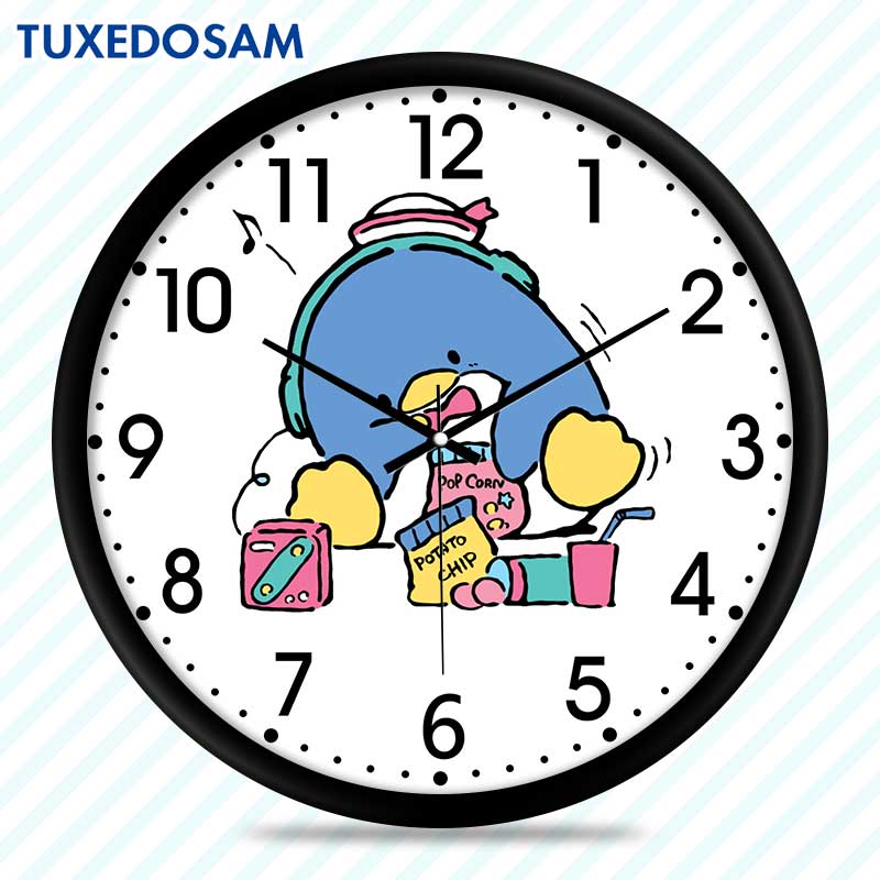 tuxedosam山姆企鹅可爱卡通钟表客厅挂钟创意北欧静音个性卧室