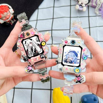 适用于小天才电话手表表带z10/z9/z8少年版z7s/z6a卡通小恶魔保护