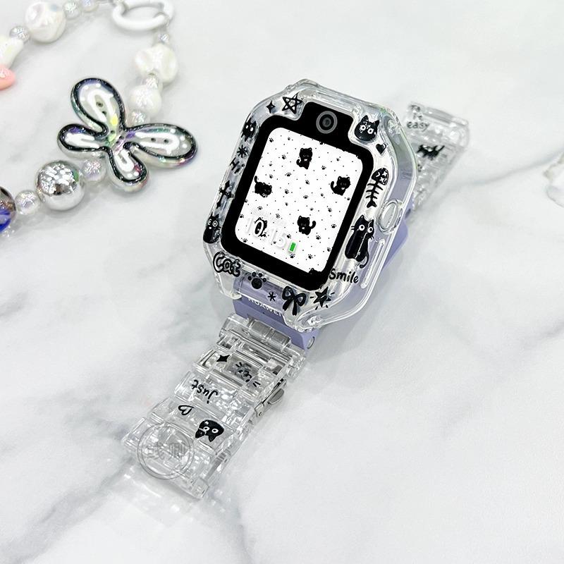 【黑色小猫】适用于华为儿童手表表带5xpro/4x新耀4pro树脂卡通3p
