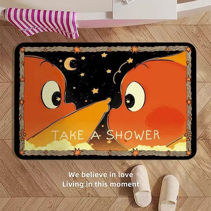 可爱卡通星星人浴室硅藻泥脚垫