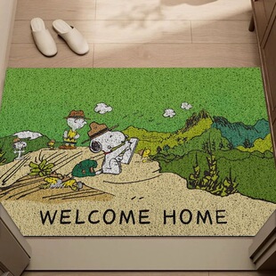 史努比入户门丝圈地垫玄关防滑除尘室外房间阳台家居门口地垫门外