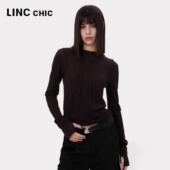 LINCCHIC金羽杰2024年秋季 S243SW587 连帽针织衫 新品 绵羊毛修身