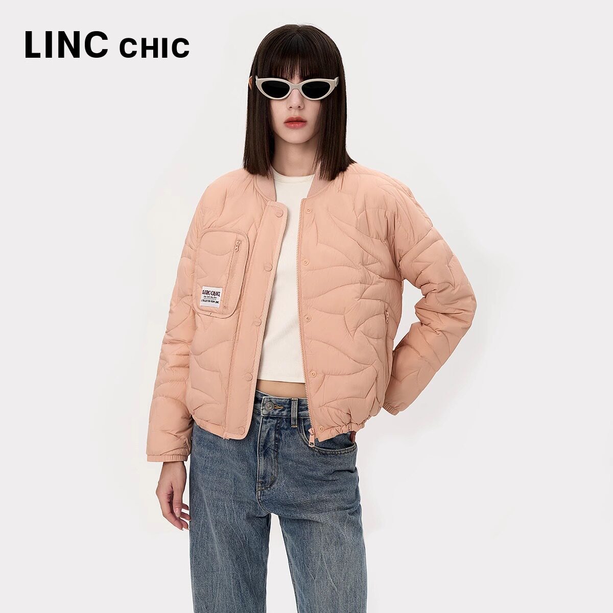 LINCCHIC金羽杰专柜秋季新品轻薄短款彩潮羽绒服Y24301084