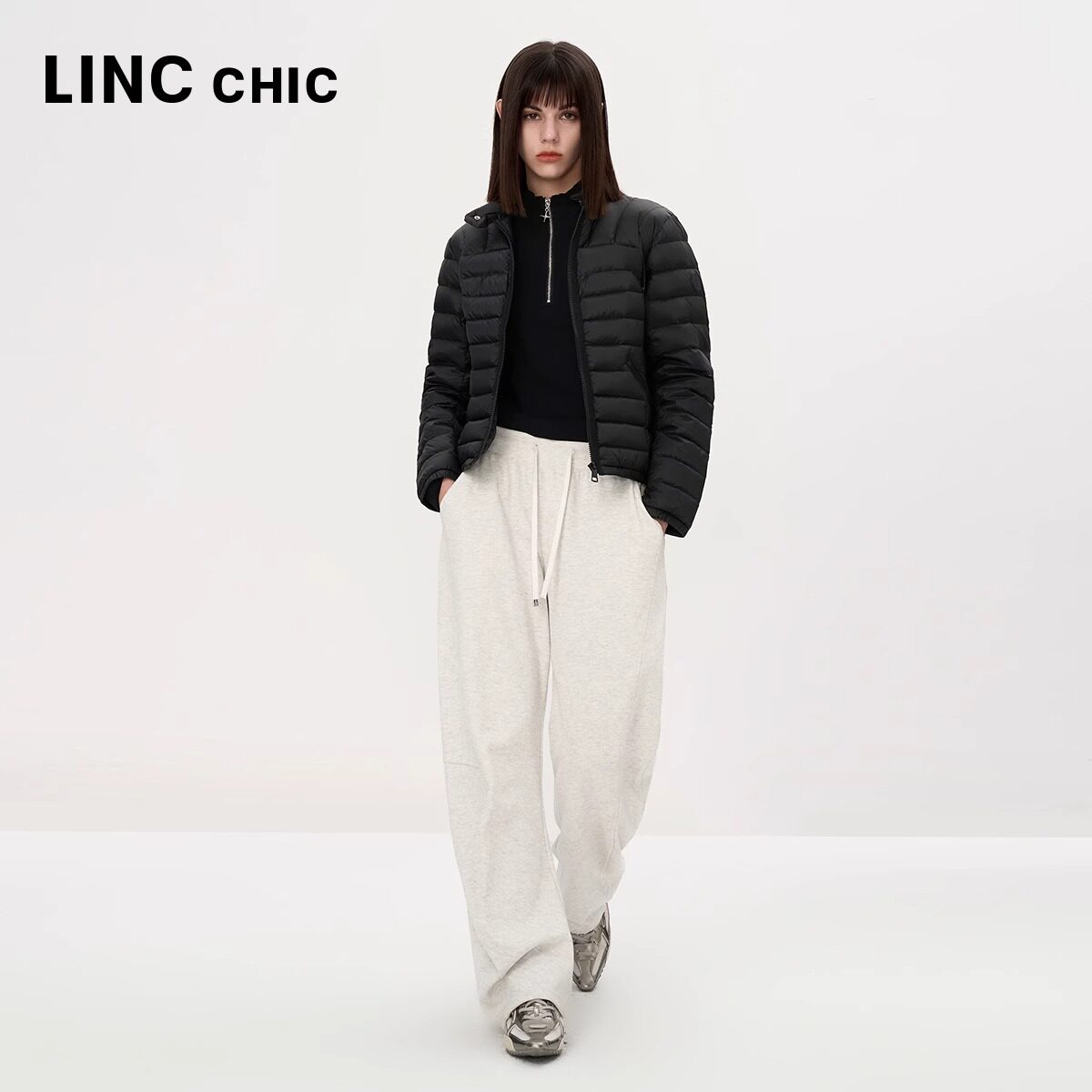 LINCCHIC金羽杰专柜秋季新品轻薄短款羽绒服Y24301155