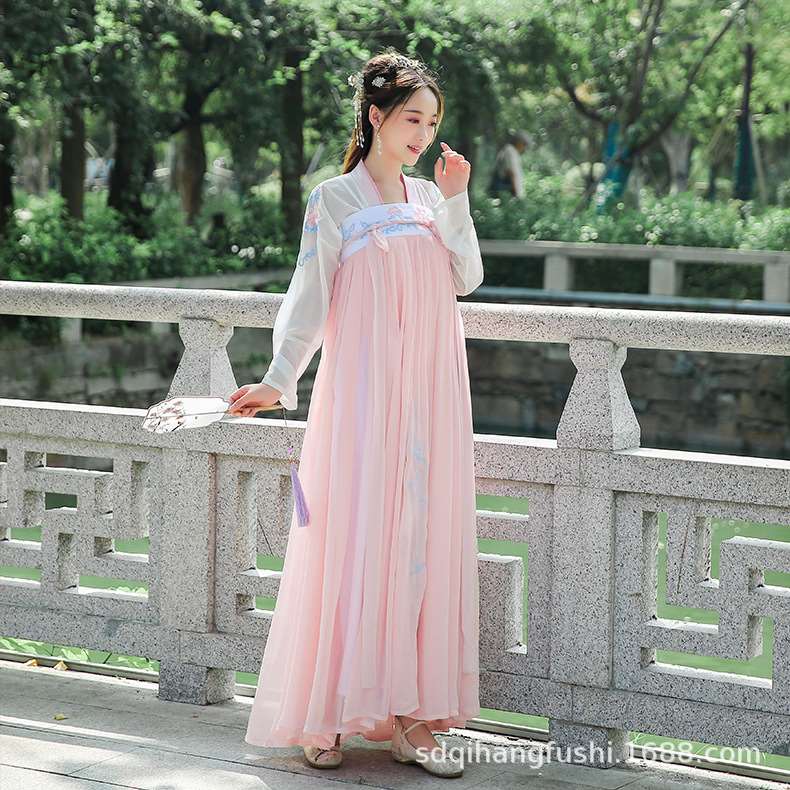 성운 성인 HANFU 당나라 HANFU 여름 가슴 길이 스커트