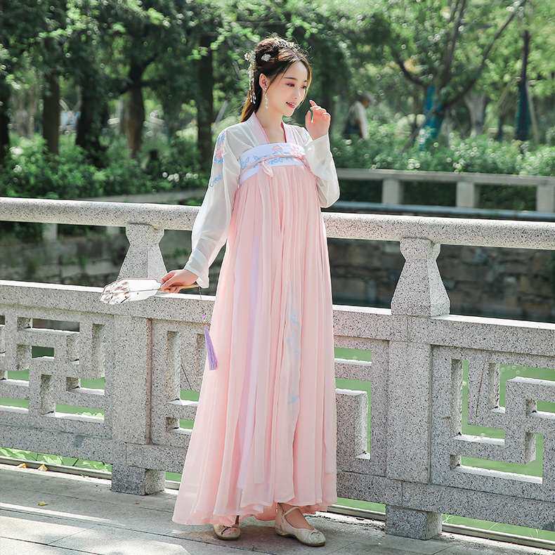 성운 성인 HANFU 당나라 HANFU 여름 가슴 길이 스커트