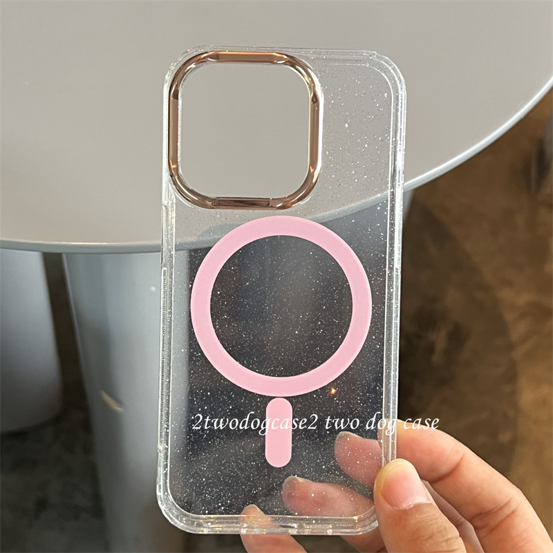 粉色磁吸圈新款磁吸亚克力手机壳