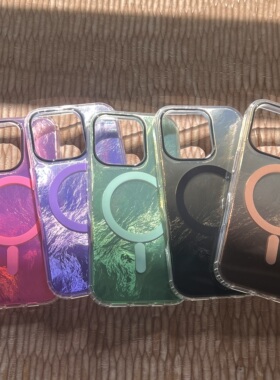 16波澜幻彩夏天绿色沙漠色气质紫色光滑磁吸壳新款15promax冰纹设计11/12/13/14promagsafe手机壳S25EDGE