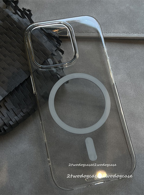 高级透灰硬壳16promax原色钛金属色冷淡风简约15pro/14/13/12PM/11保护壳光滑透亮轻薄灰色磁吸手机壳保护