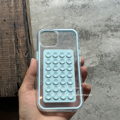 Air天蓝色夏日厚实软壳清爽薄荷蓝16promax透明壳双面海盐蓝色吸盘吸附硅胶百搭11/1213/14PM防摔手机壳15pro