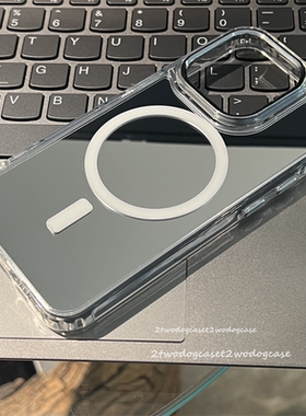 16e17高级银色镜面贴片15pro磁吸手机壳百搭11pMax12/13/14新款电镀银色按键保护壳防摔15pro时尚小众magsafe