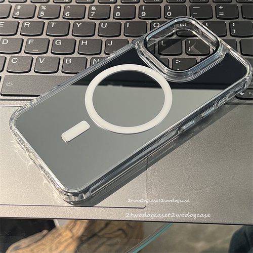 镜面银色磁吸手机壳新款个性