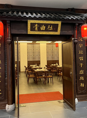 东阳木雕仿古实木屋檐中式门楼门头装饰复古建筑飞檐翘角斗拱定制
