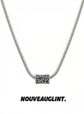 NG复古祥云纹路钛钢独特项链女款