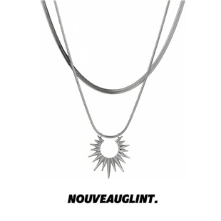 NG太阳神花吊坠钛钢项链女款 毛衣链设计感 轻奢小众高级感2025新款