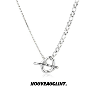 NG双层叠戴OT扣钛钢项链女款轻奢小众高级感简约百搭毛衣链男生士