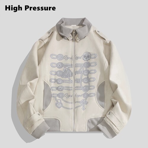 High Pressure复古宫廷风正肩拿破仑外套秋季立领设计感休闲夹克