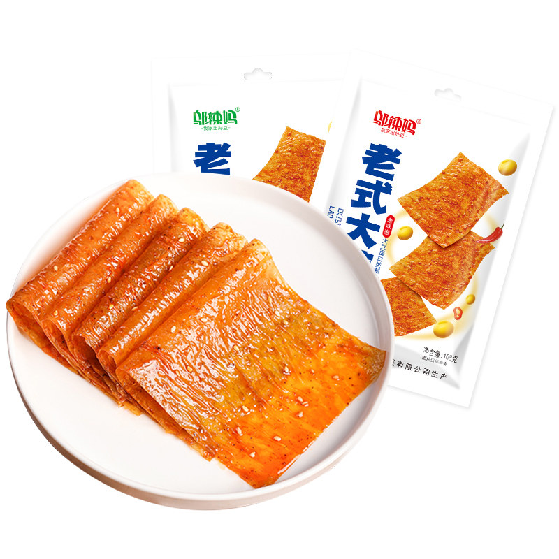 邬辣妈网红老式大辣片豆腐干麻辣片儿时零食湖南特产小吃