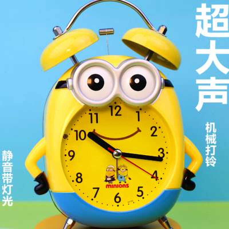 创意闹钟学生静音打铃钟可爱灯光儿童卡通超响大声简约卧室小台钟