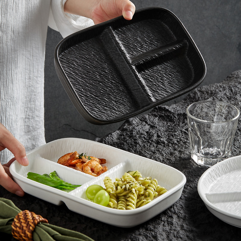 创意家用水果ins简约磨砂定量盘梨想石纹一人食月子餐