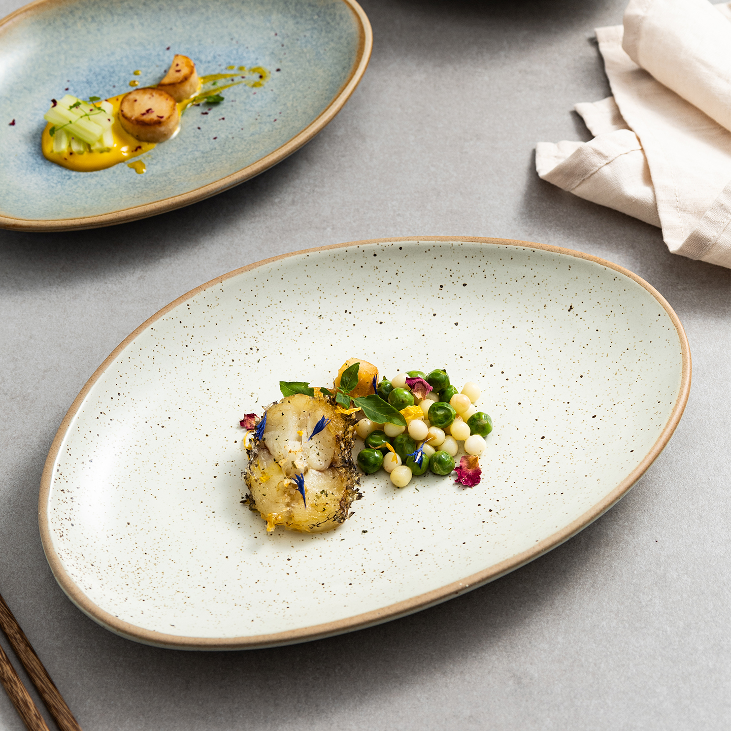 日式粗陶不规则盘子商用酒店盘