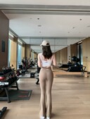 run 健身休闲舞蹈阔腿裤 裸感瑜伽喇叭裤 女高腰提臀显瘦运动裤