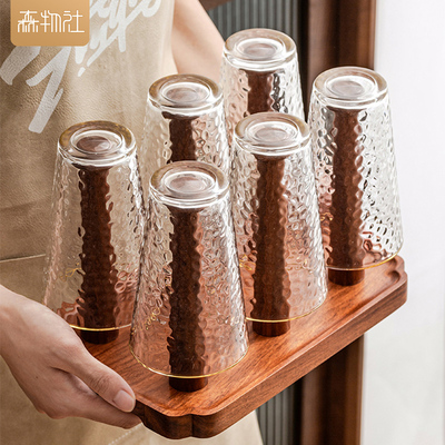 花梨实木杯架子家用木质沥水玻璃放杯子晾茶杯桌面水杯收纳置物架