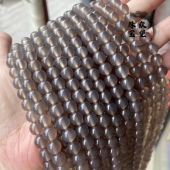 16mm天然烟灰玛瑙圆珠散珠 手工串珠手链手串配珠diy饰品配件