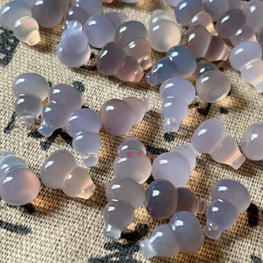 10*15mm天然烟灰色玛瑙葫芦吊坠 diy手链项链耳环配件