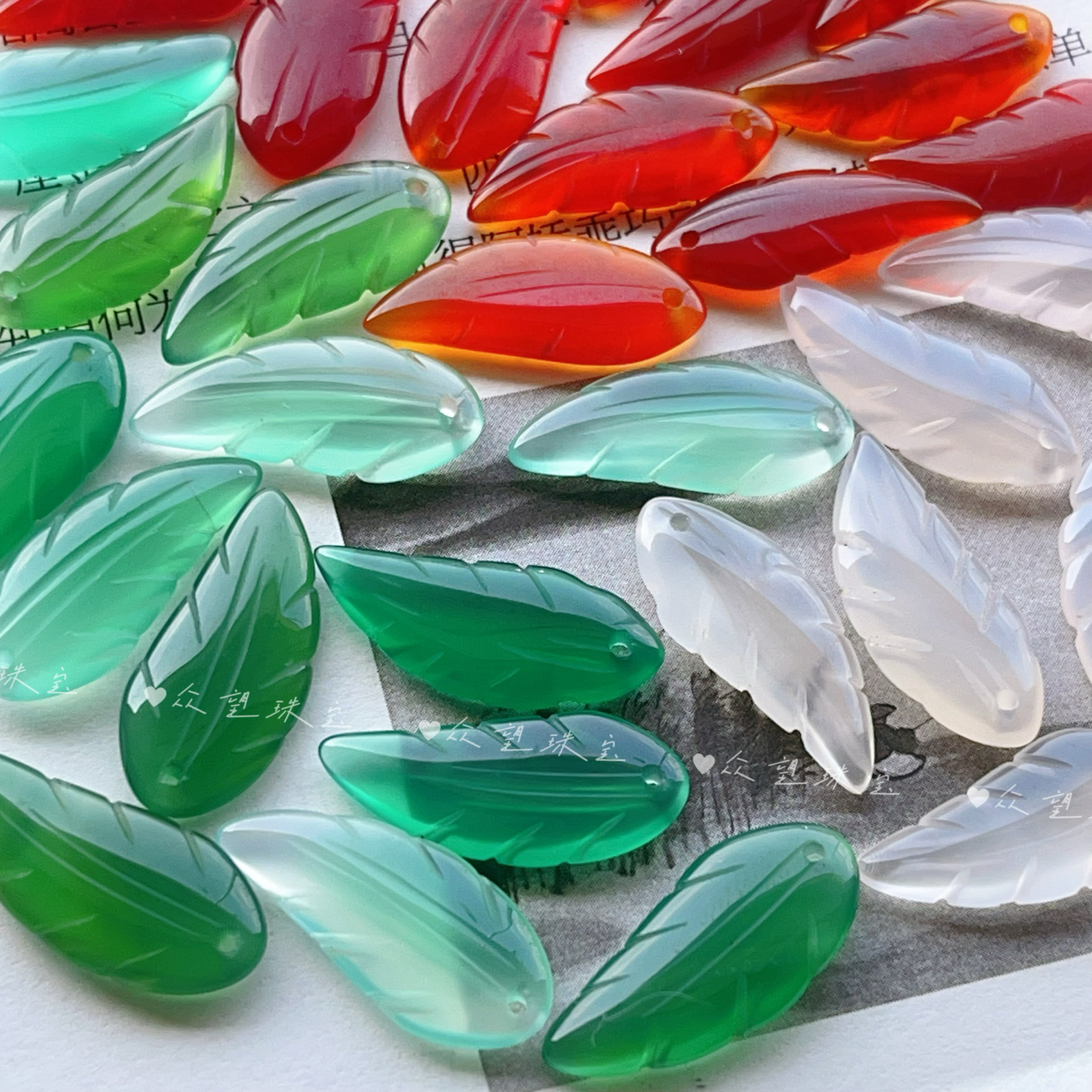 9*24mm天然玛瑙叶子玉石柳叶吊坠挂件diy古风发簪簪娘饰品配件