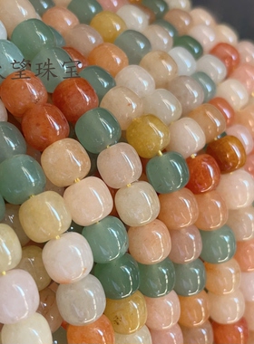 天然金丝玉东陵玉混穿老型珠散珠diy手串项链锁骨链饰品配件材料