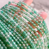 4mm天然花绿玛瑙圆珠 浅绿色渐变绿玛瑙圆珠散珠 手工流苏耳环