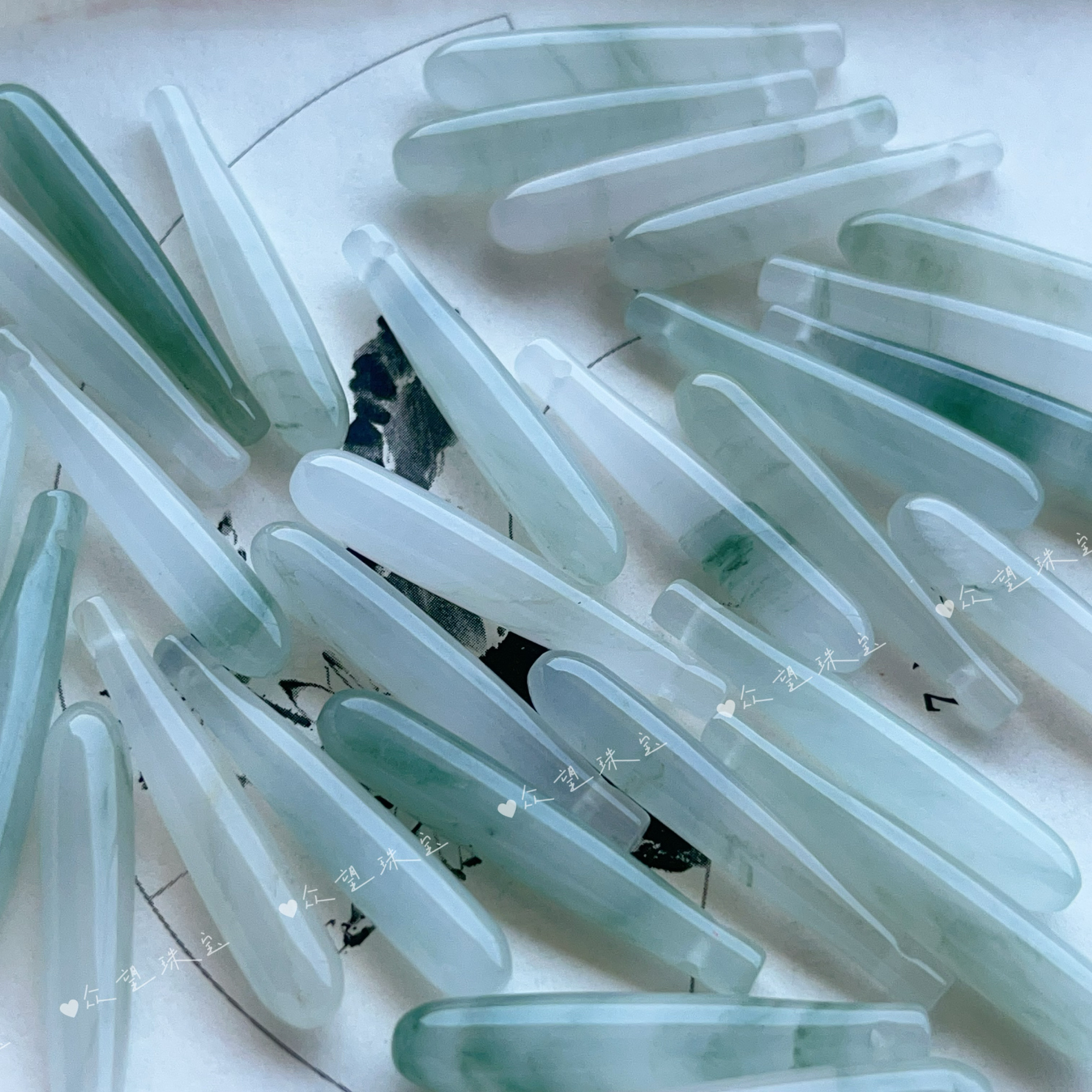 6*35mm天山翠水滴 吊坠项链耳环手工饰品diy材料配件半成品