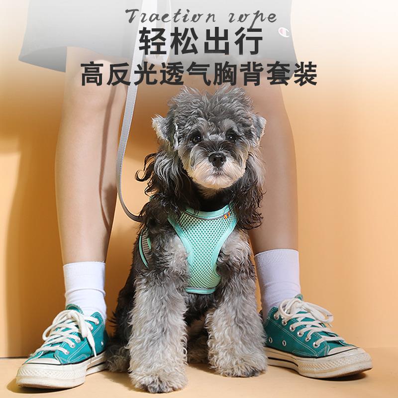 宠物外出牵引绳中小型犬胸背高质