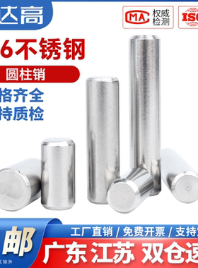 316L不锈钢实心圆柱销定位销子固定销定做订制销轴快速销钉GB119