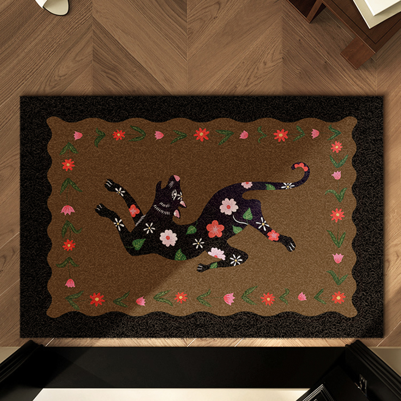 中古风进门丝圈地垫入户门口脚垫子门厅选关门口可裁剪耐脏地毯垫