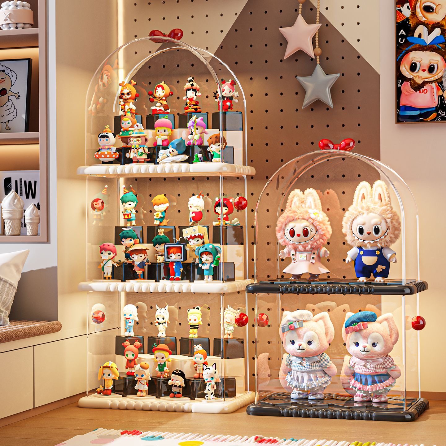 盲盒收纳展示架透明适用泡泡玛特玩偶展示盒拉布布展示盒展示柜,收纳整理,手办收纳盒,淘宝优惠券,粉丝福利购,淘宝优惠卷