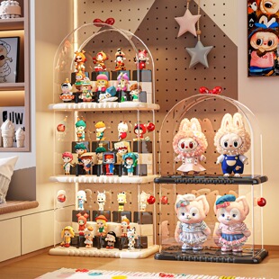 盲盒收纳展示架透明适用泡泡玛特玩偶展示盒拉布布展示盒展示柜